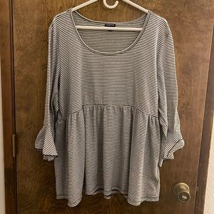 Torrid top with black/white stripes